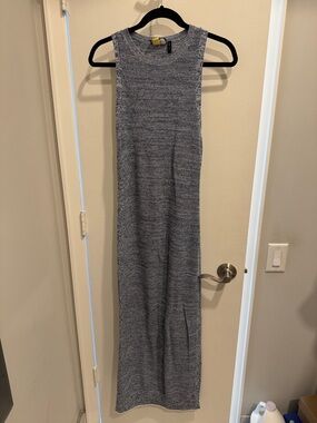 Theory Blue Heathered Sleeveless Maxi Dress